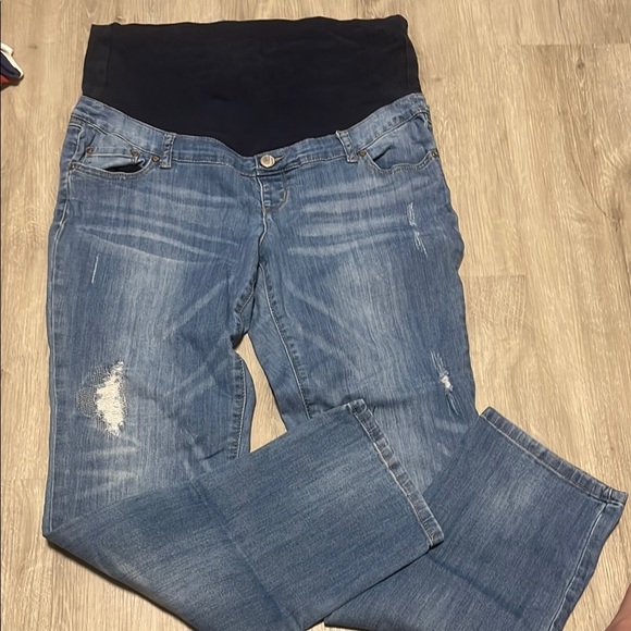 Women's Blue Maternity Jeans Large - Picture 1 of 1